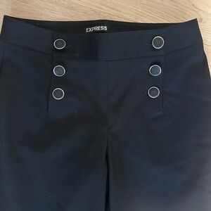 Express Black Button-Accent Ankle Pants